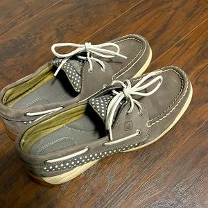 Sperry Shoes Grey Polka Dot Women Sperrys 8 Loafers